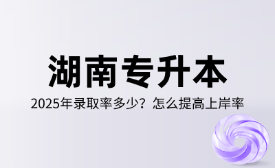 2025年湖南專升本錄取率多少？怎么提高上岸率？